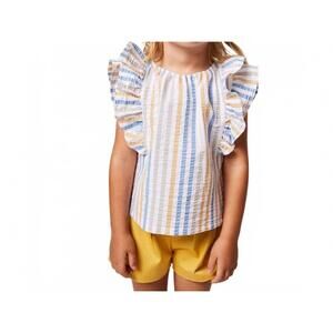 NEW FINA EJERIQUE girl's striped shorts set in yellow